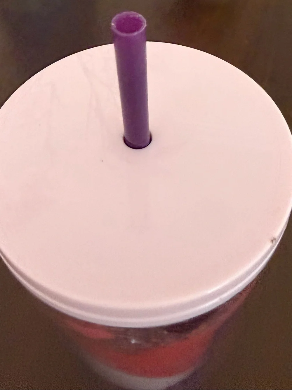 Starbucks Pink Glitter Heart Tumbler with Purple Straw